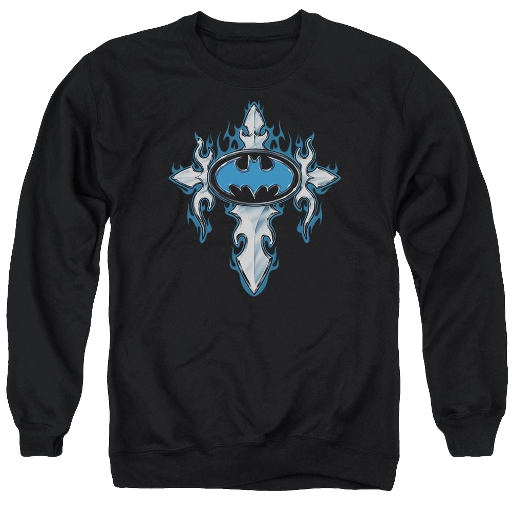 Batman Gothic Steel Logo - Men's Crewneck Sweatshirt Men's Crewneck Sweatshirt Batman