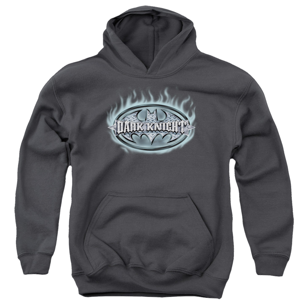 DC Batman Dark Knight Steel Shield - Youth Hoodie Youth Hoodie (Ages 8-12) Batman