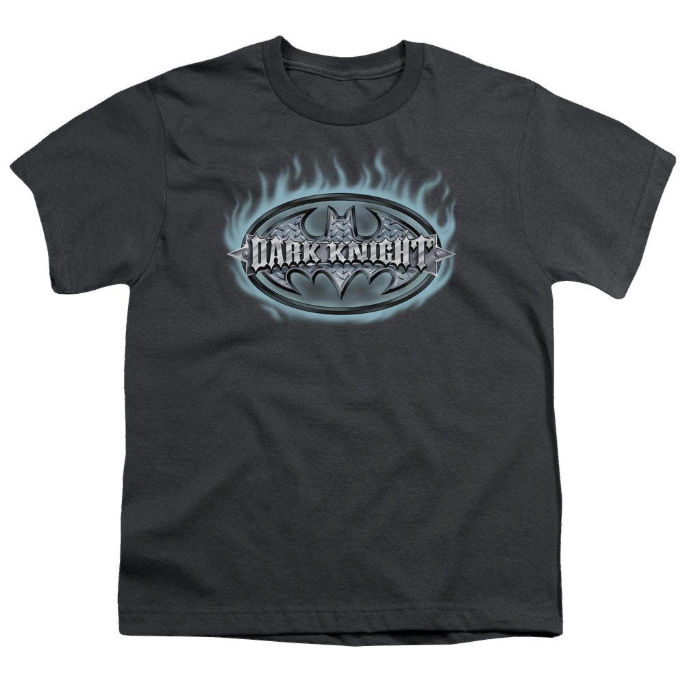 DC Batman Dark Knight Steel Shield - Youth T-Shirt Youth T-Shirt (Ages 8-12) Batman
