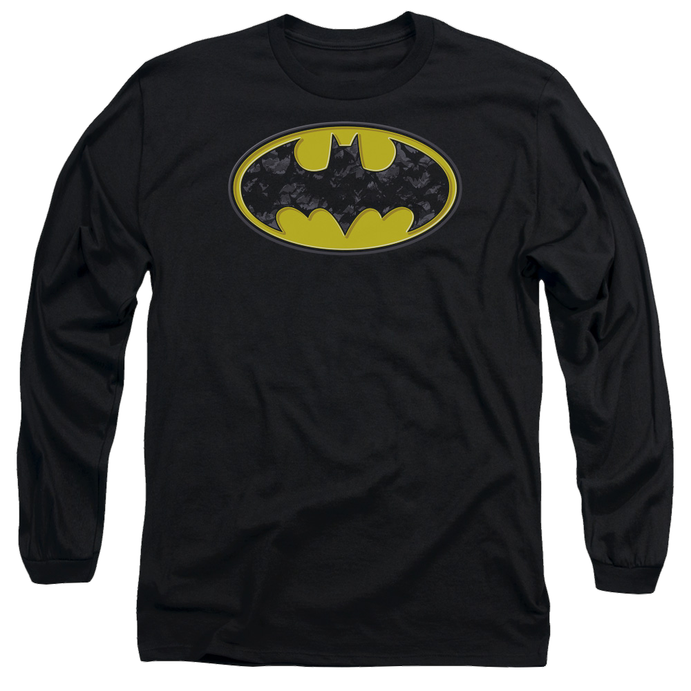 Batman Bats In Logo - Men's Long Sleeve T-Shirt Men's Long Sleeve T-Shirt Batman