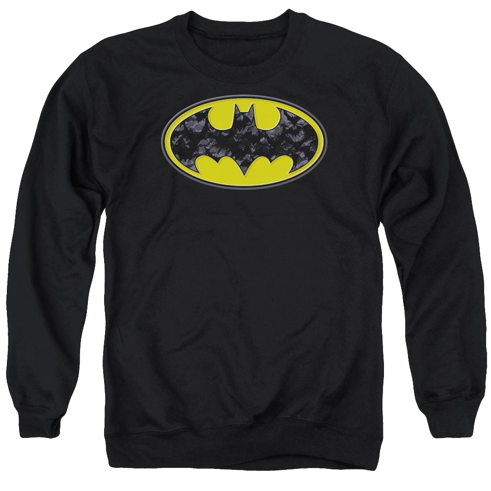 Batman Bats In Logo - Men's Crewneck Sweatshirt Men's Crewneck Sweatshirt Batman