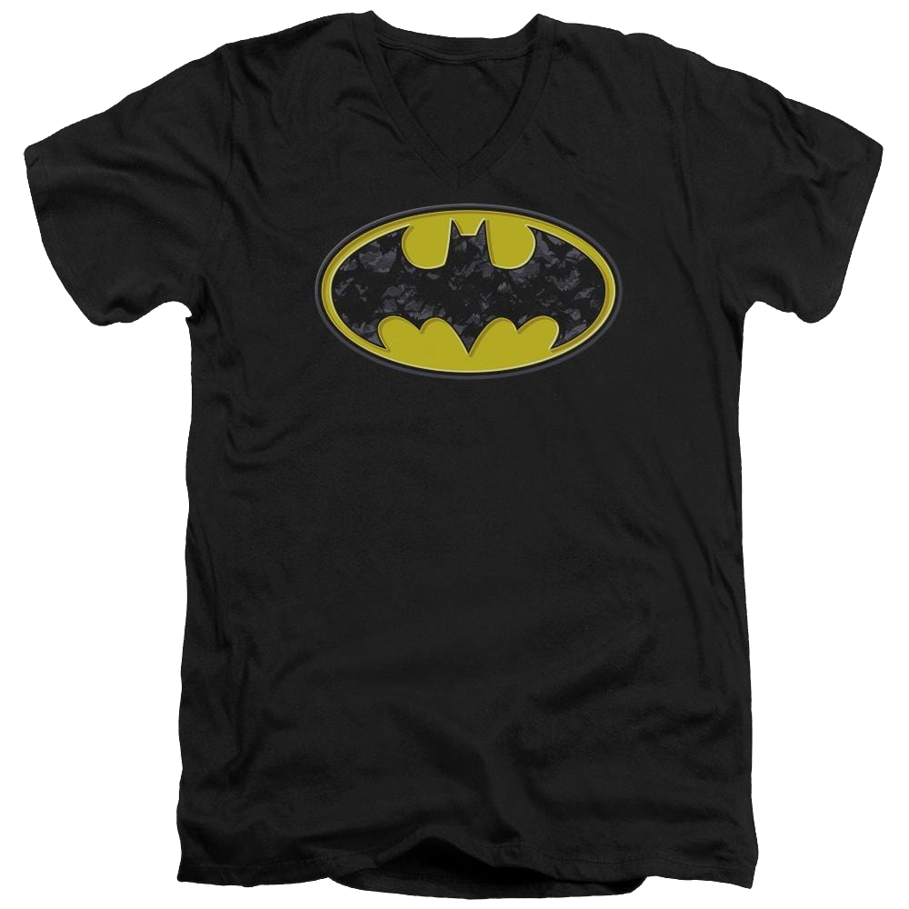 Batman Bats In Logo - Men's V-Neck T-Shirt Men's V-Neck T-Shirt Batman