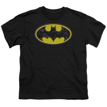 DC Batman Bats In Logo - Youth T-Shirt Youth T-Shirt (Ages 8-12) Batman