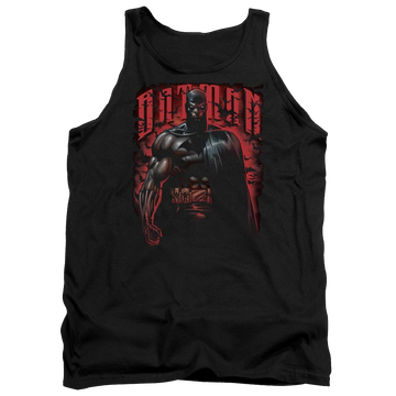 Black men's tank with Batman Red Knight graphic
