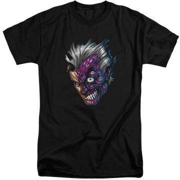 Black men's tall fit t-shirt with Batman Just Face graphic