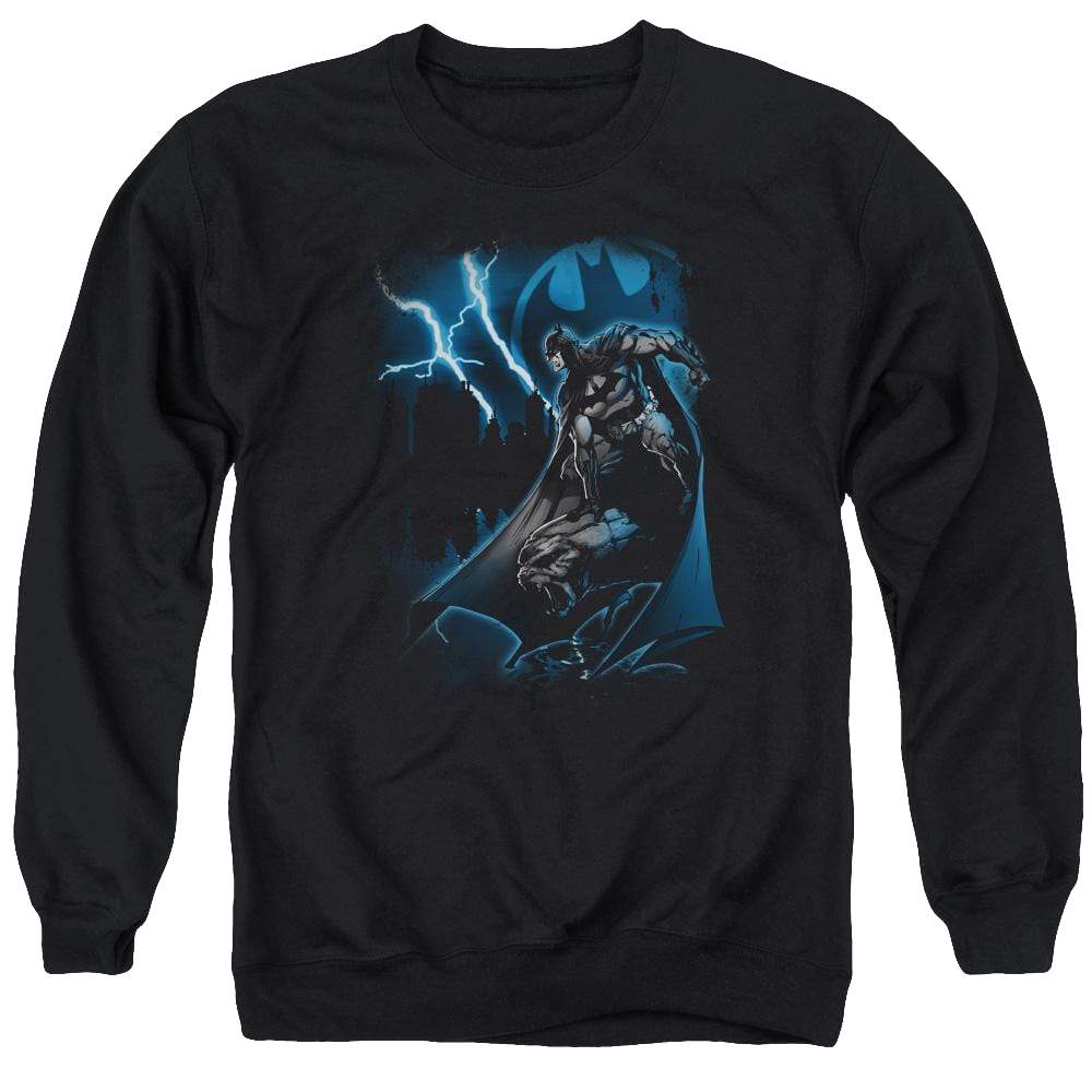 Batman Lightning Strikes - Men's Crewneck Sweatshirt Men's Crewneck Sweatshirt Batman