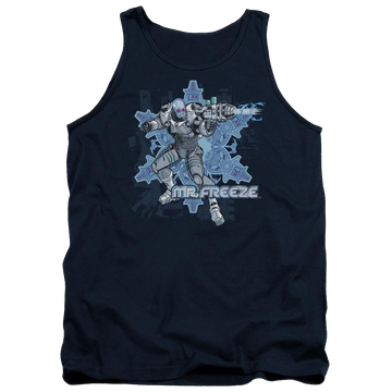 Navy men's tank with Batman Mr Freeze graphic