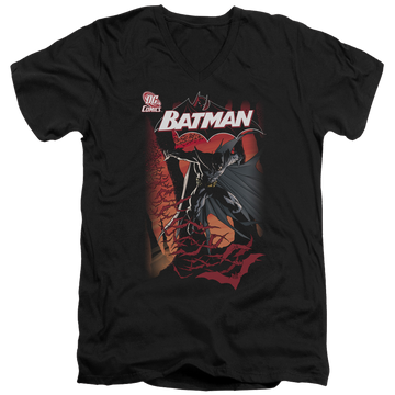 Black men's v-neck t-shirt with Batman #655 Cover graphic
