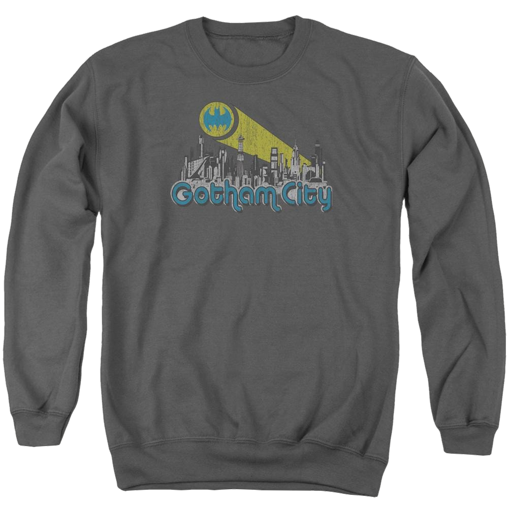 Batman Gotham City Distressed - Men's Crewneck Sweatshirt Men's Crewneck Sweatshirt Batman