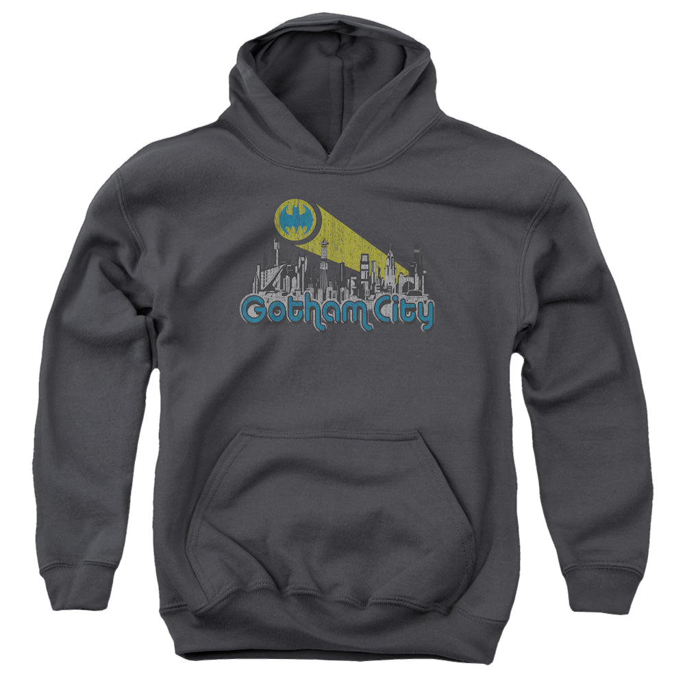 DC Batman Gotham City Distressed - Youth Hoodie Youth Hoodie (Ages 8-12) Batman