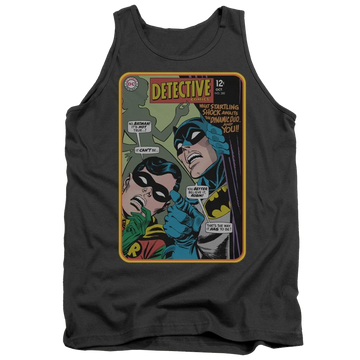 Charcoal men's tank with Batman Detective #380 graphic