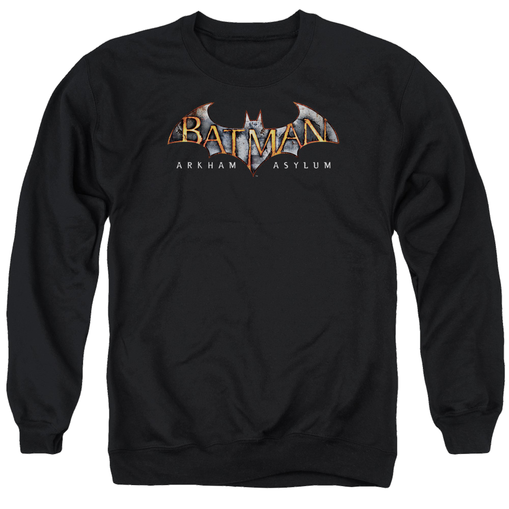 Batman - Arkham Arkham Asylum Logo - Men's Crewneck Sweatshirt Men's Crewneck Sweatshirt Batman