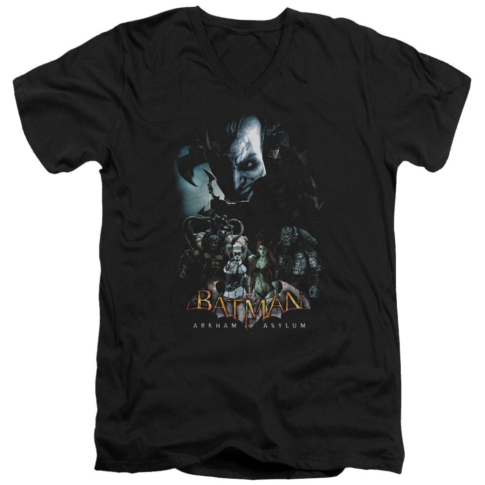 Batman - Arkham Five Against One - Men's V-Neck T-Shirt Men's V-Neck T-Shirt Batman