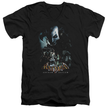 Batman - Arkham Five Against One - Men's V-Neck T-Shirt Men's V-Neck T-Shirt Batman