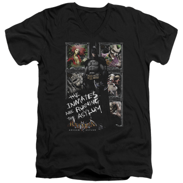 Batman - Arkham Running The Asylum - Men's V-Neck T-Shirt Men's V-Neck T-Shirt Batman