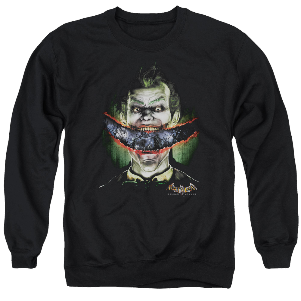 Batman - Arkham Crazy Lips - Men's Crewneck Sweatshirt Men's Crewneck Sweatshirt Batman