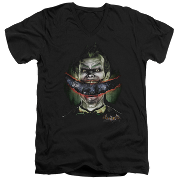 Batman - Arkham Crazy Lips - Men's V-Neck T-Shirt Men's V-Neck T-Shirt Batman