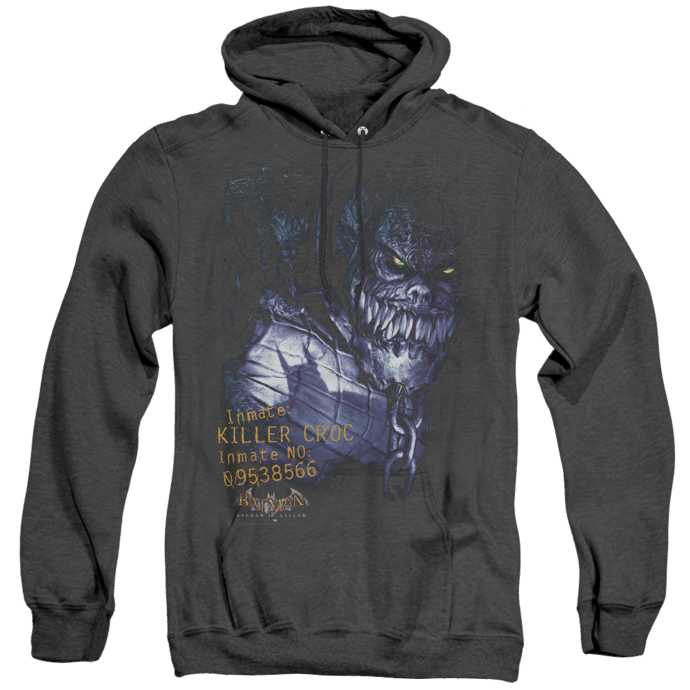 Batman Arkham Asylum Arkham Killer Croc - Heather Pullover Hoodie Heather Pullover Hoodie Batman