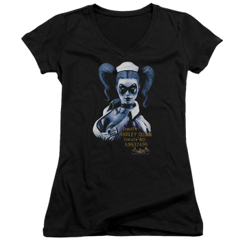 Batman - Arkham Arkham Harley Quinn - Juniors V-Neck T-Shirt Juniors V-Neck T-Shirt Harley Quinn