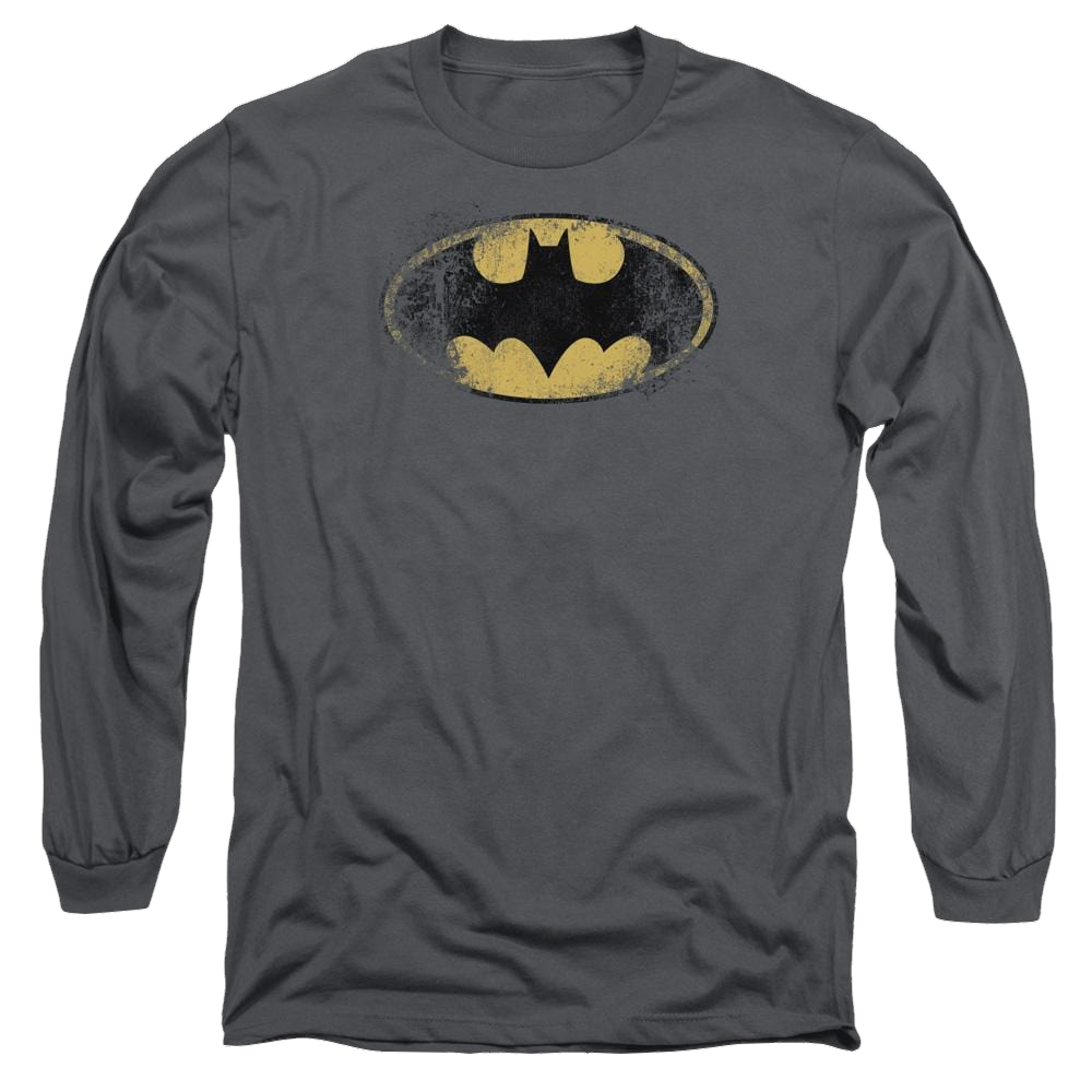 Batman Destroyed Logo - Men's Long Sleeve T-Shirt Men's Long Sleeve T-Shirt Batman