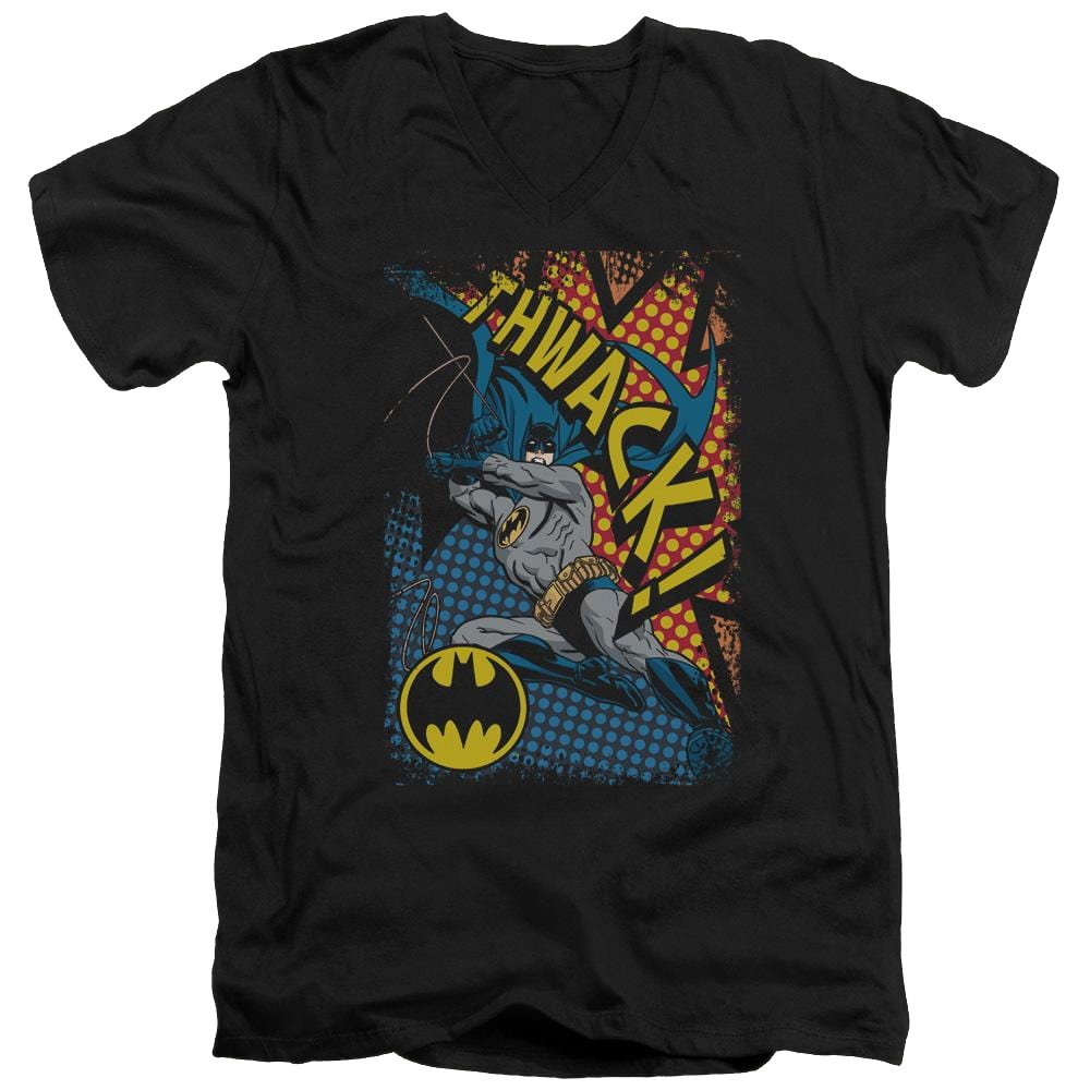 Batman Thwack - Men's V-Neck T-Shirt Men's V-Neck T-Shirt Batman