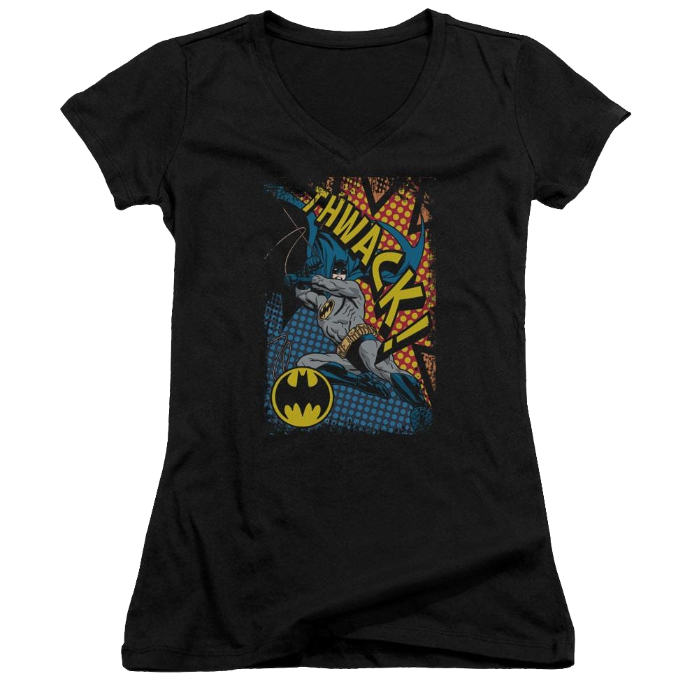 Batman Thwack - Juniors V-Neck T-Shirt Juniors V-Neck T-Shirt Batman