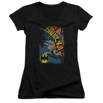 Batman Thwack - Juniors V-Neck T-Shirt Juniors V-Neck T-Shirt Batman
