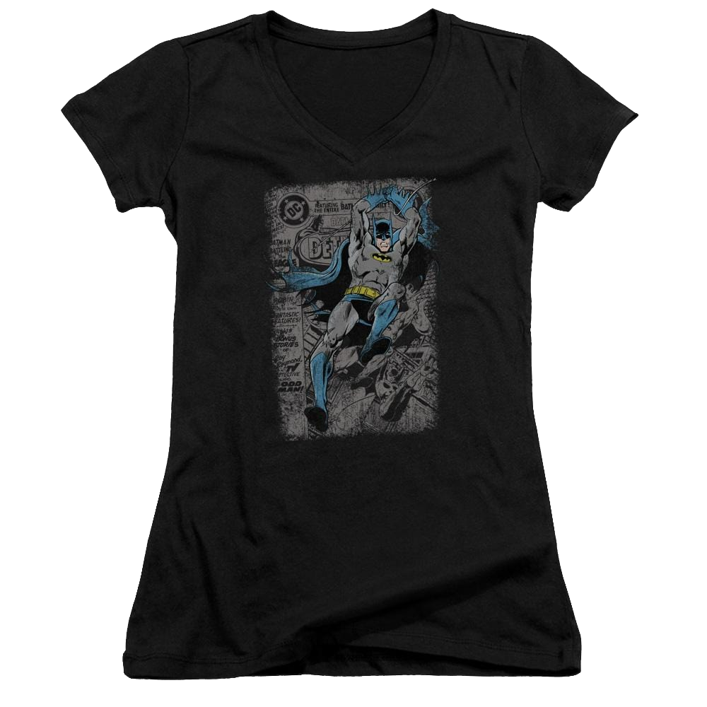Batman Detective #487 Distress - Juniors V-Neck T-Shirt Juniors V-Neck T-Shirt Batman