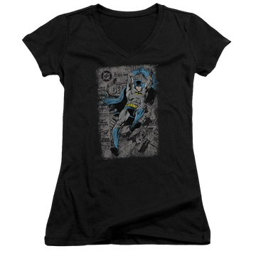 Batman Detective #487 Distress - Juniors V-Neck T-Shirt Juniors V-Neck T-Shirt Batman