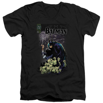 Black men's v-neck t-shirt with Batman Cover #516 graphic