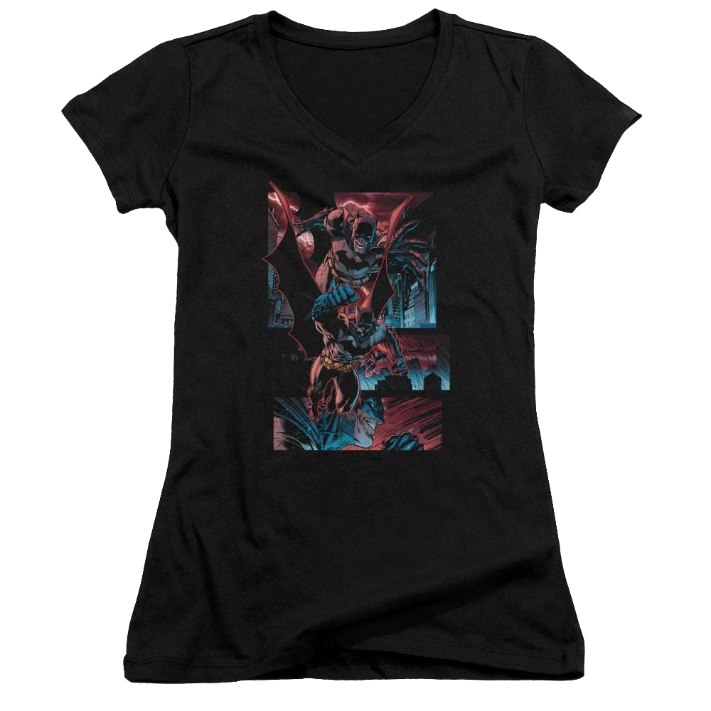 Batman Dark Knight Panels - Juniors V-Neck T-Shirt Juniors V-Neck T-Shirt Batman