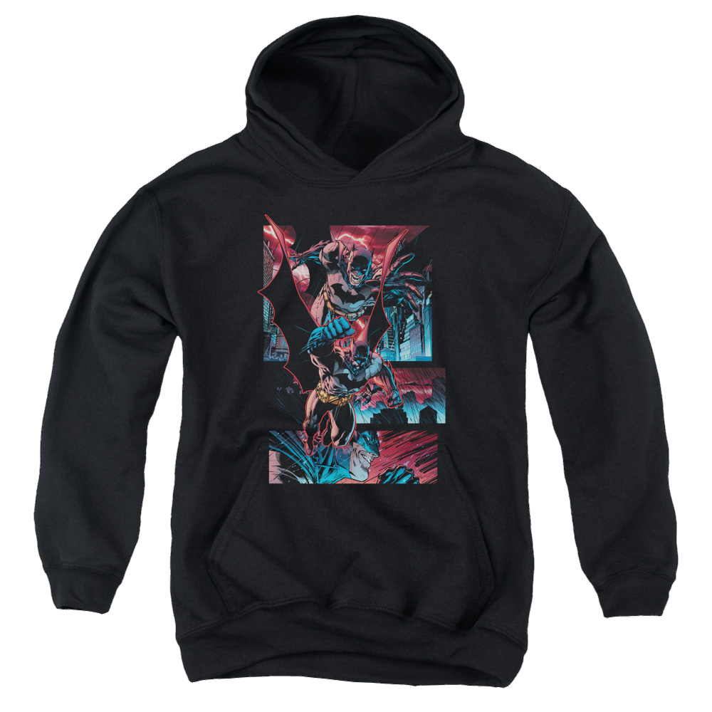 DC Batman Dark Knight Panels - Youth Hoodie Youth Hoodie (Ages 8-12) Batman