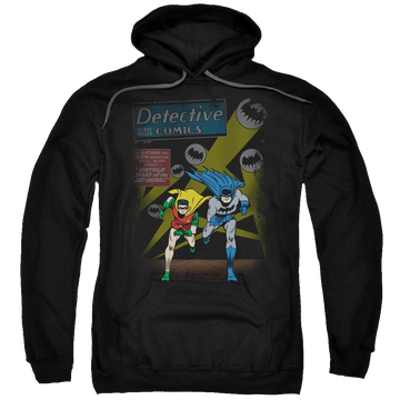 Black pullover hoodie with Batman Dynamic Duo graphic