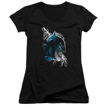 Batman Crazy Grin - Juniors V-Neck T-Shirt Juniors V-Neck T-Shirt Batman