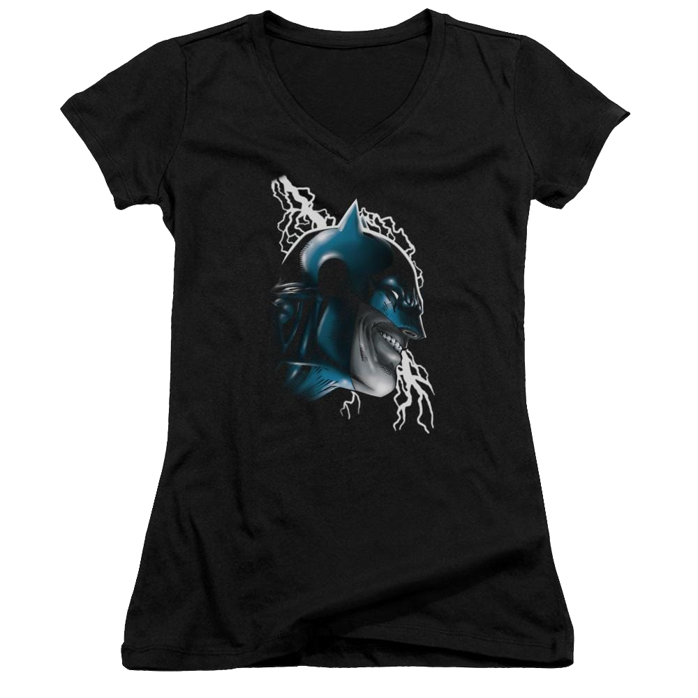 Batman Crazy Grin - Juniors V-Neck T-Shirt Juniors V-Neck T-Shirt Batman