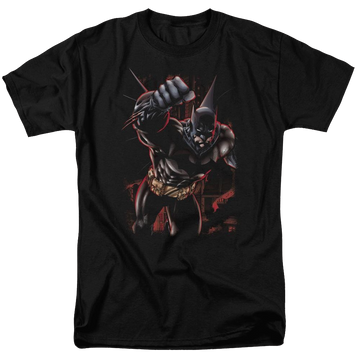 Black men's regular fit t-shirt with Batman Crimson Knight graphic