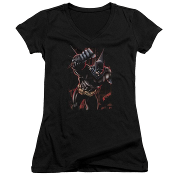 Batman Crimson Knight - Juniors V-Neck T-Shirt Juniors V-Neck T-Shirt Batman