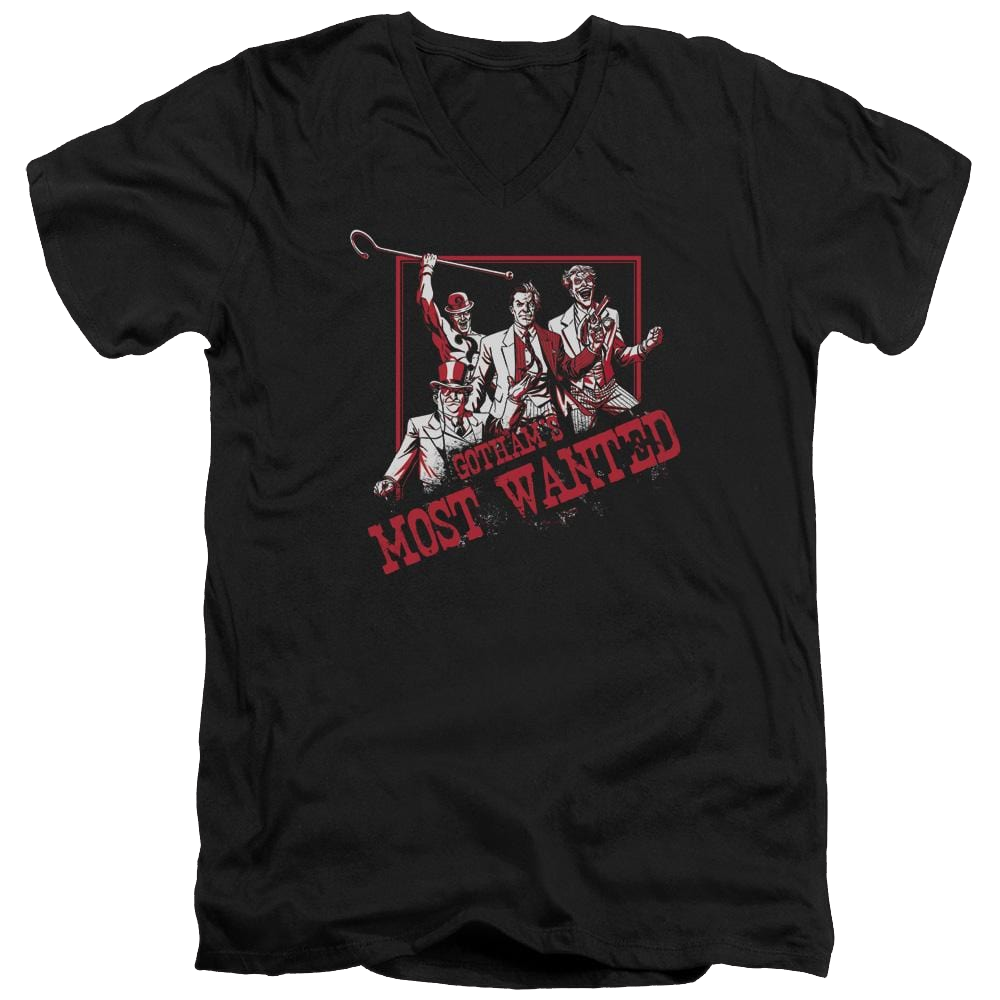 Batman Gothams Most Wanted - Men's V-Neck T-Shirt Men's V-Neck T-Shirt Batman