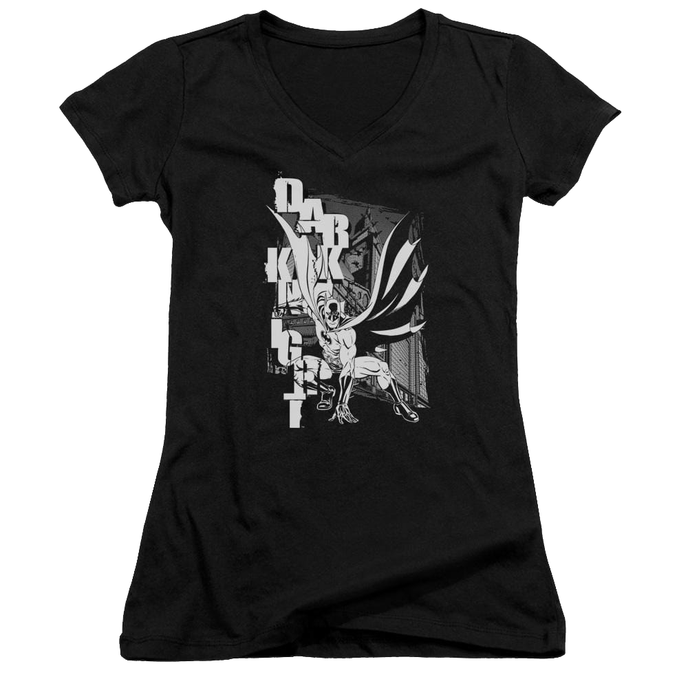 Batman Vertical Letters - Juniors V-Neck T-Shirt Juniors V-Neck T-Shirt Batman