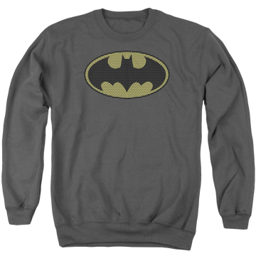 Charcoal men's crewneck sweatshirt with Batman Little Logos graphic
