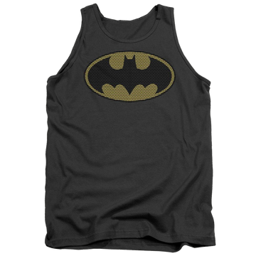 Charcoal men's tank with Batman Little Logos graphic