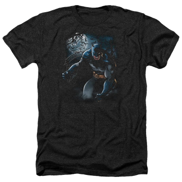 Charcoal men's heather t-shirt with Batman Light Of The Moon graphic