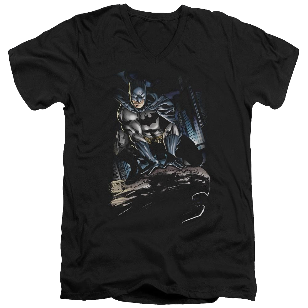 Batman Perched - Men's V-Neck T-Shirt Men's V-Neck T-Shirt Batman