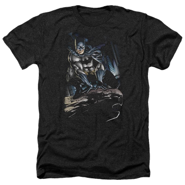 Charcoal men's heather t-shirt with Batman Perched graphic