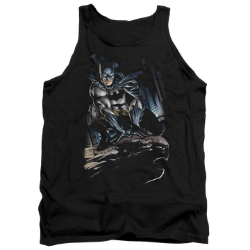 Black men's tank with Batman Perched graphic