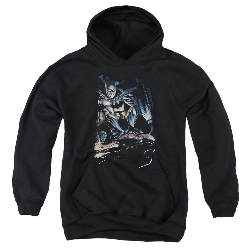 DC Batman Perched - Youth Hoodie Youth Hoodie (Ages 8-12) Batman