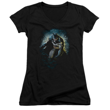 Batman Bat Cave - Juniors V-Neck T-Shirt Juniors V-Neck T-Shirt Batman