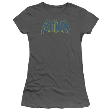 Charcoal juniors t-shirt with Batman Sketch Logo graphic