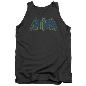 Charcoal men's tank with Batman Sketch Logo graphic