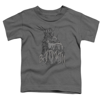 Charcoal toddler t-shirt with Dc Batman Scary Right Hand graphic